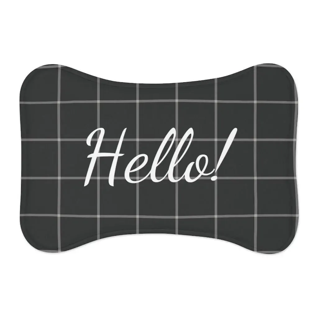 Personalize Pet Food Mat - Black Stripes Patterns